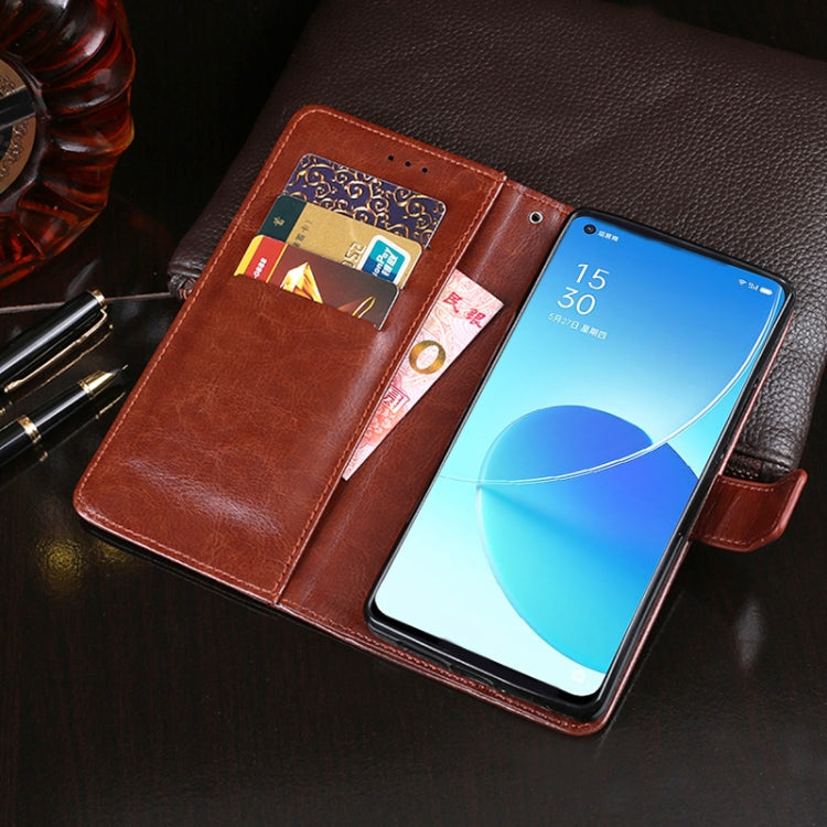 For OPPO Reno6 Pro 5G idewei Crazy Horse Texture Horizontal Flip Leather Case with Holder & Card Slots & Wallet