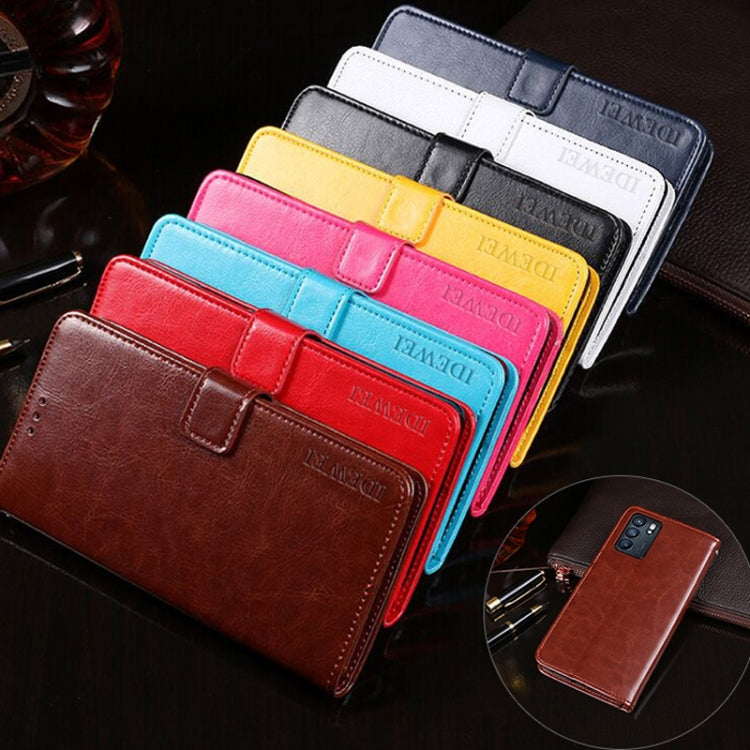 For OPPO Reno6 Pro 5G idewei Crazy Horse Texture Horizontal Flip Leather Case with Holder & Card Slots & Wallet