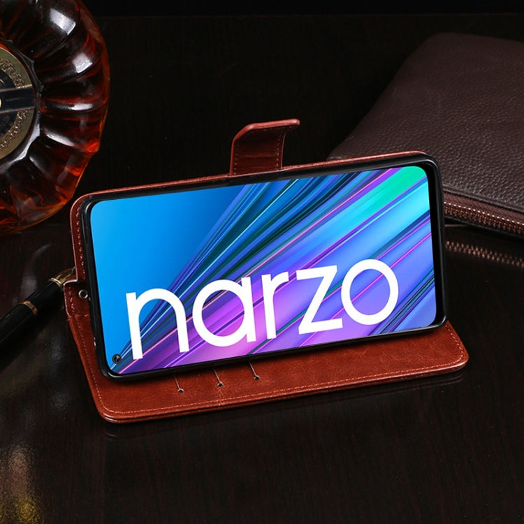 For OPPO Realme Narzo 30 5G idewei Crazy Horse Texture Horizontal Flip Leather Case with Holder & Card Slots & Wallet