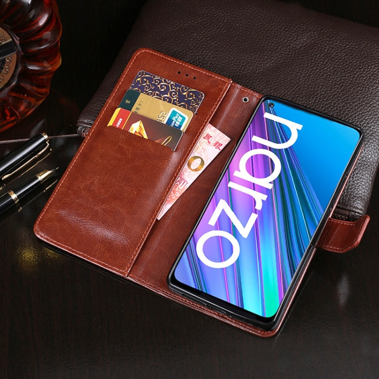 For OPPO Realme Narzo 30 5G idewei Crazy Horse Texture Horizontal Flip Leather Case with Holder & Card Slots & Wallet