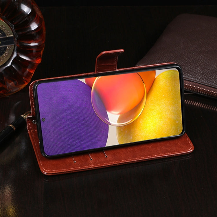 For Samsung Galaxy A82 5G idewei Crazy Horse Texture Horizontal Flip Leather Case with Holder & Card Slots & Wallet