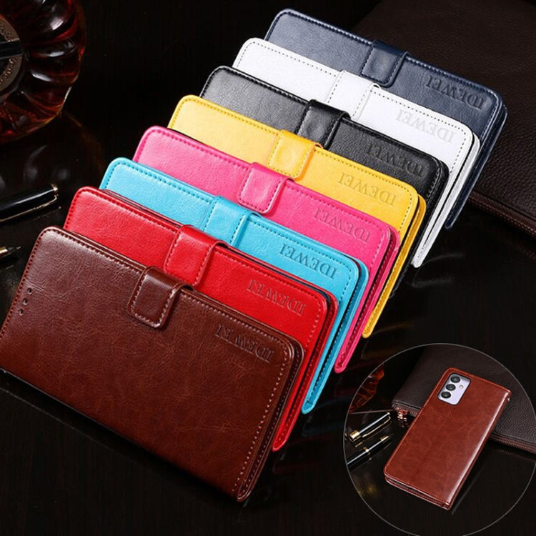 For Samsung Galaxy A82 5G idewei Crazy Horse Texture Horizontal Flip Leather Case with Holder & Card Slots & Wallet