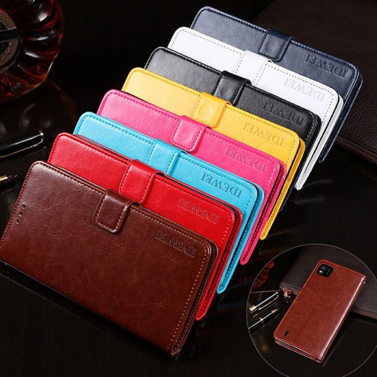 For Wiko Y62 idewei Crazy Horse Texture Horizontal Flip Leather Case with Holder & Card Slots & Wallet