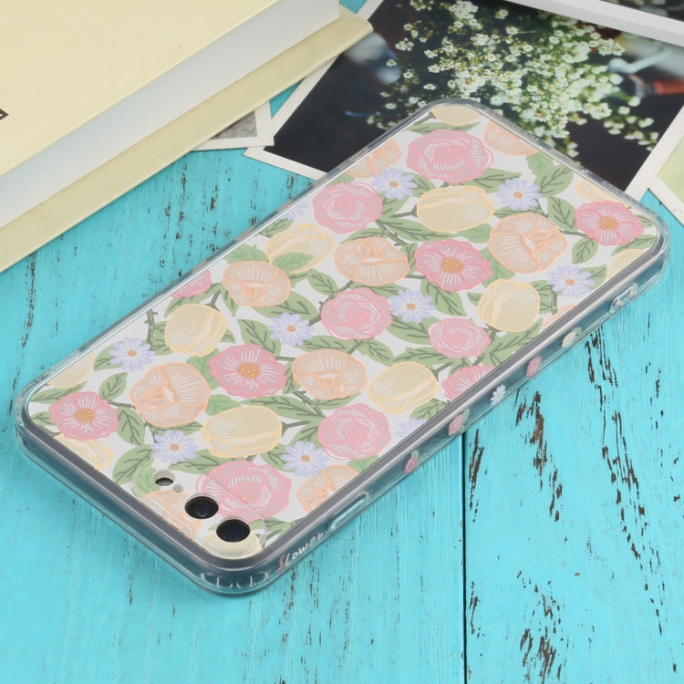 TPU Embossed + Double-sided Painting Protective Case For iPhone 8 Plus / 7 Plus(Pink Rose)