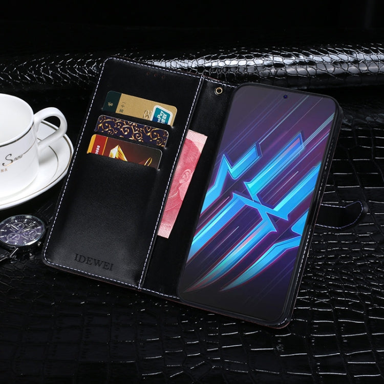 For ZTE Nubia Red Magic 6R idewei Crocodile Texture Horizontal Flip Leather Case with Holder & Card Slots & Wallet
