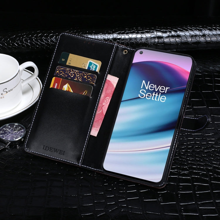 For OnePlus Nord CE 5G idewei Crocodile Texture Horizontal Flip Leather Case with Holder & Card Slots & Wallet