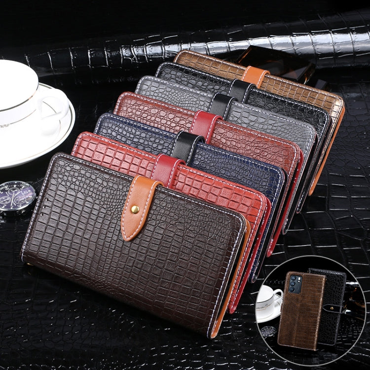 For OPPO Reno6 5G idewei Crocodile Texture Horizontal Flip Leather Case with Holder & Card Slots & Wallet