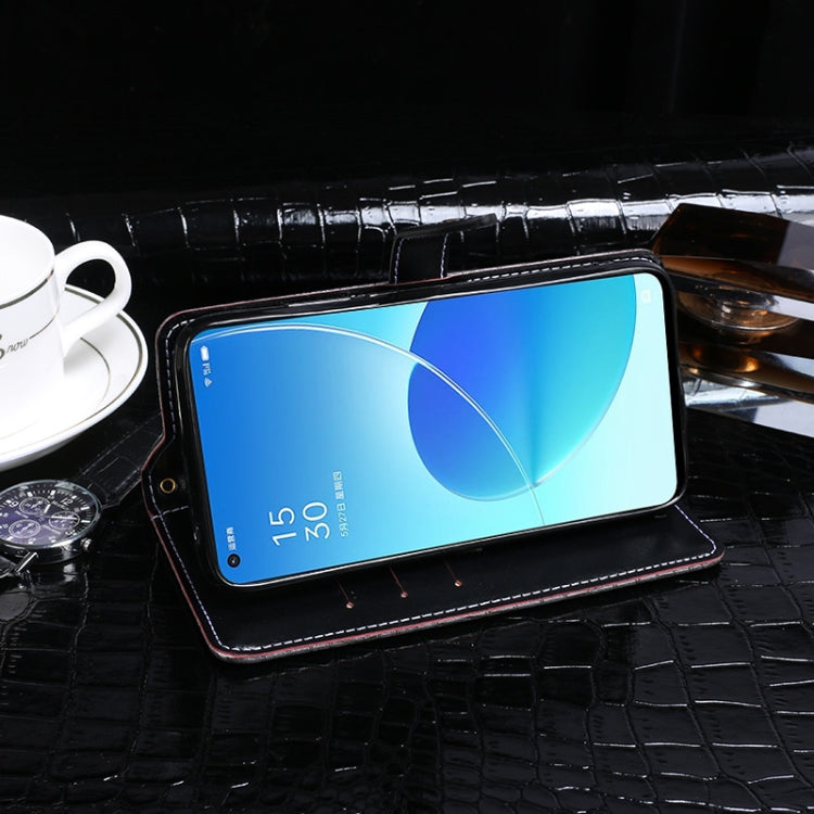 For OPPO Reno6 5G idewei Crocodile Texture Horizontal Flip Leather Case with Holder & Card Slots & Wallet