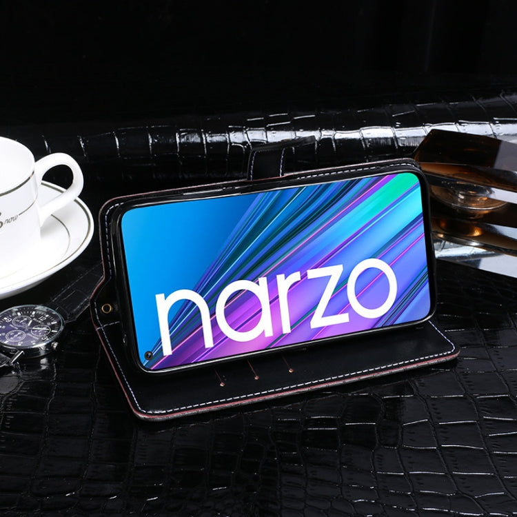 For OPPO Realme Narzo 30 5G idewei Crocodile Texture Horizontal Flip Leather Case with Holder & Card Slots & Wallet