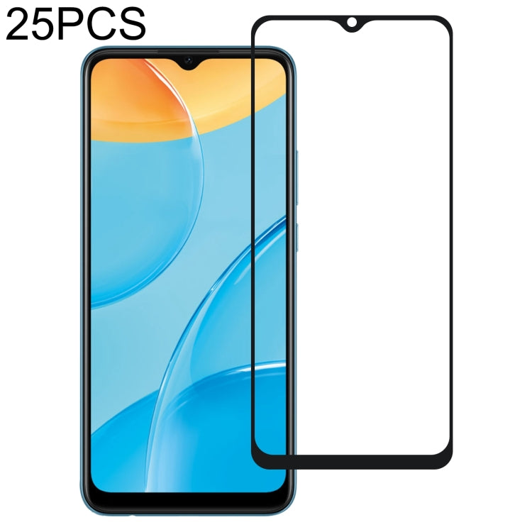 For OPPO A35 / A54S 25 PCS Full Glue Full Screen Tempered Glass Film