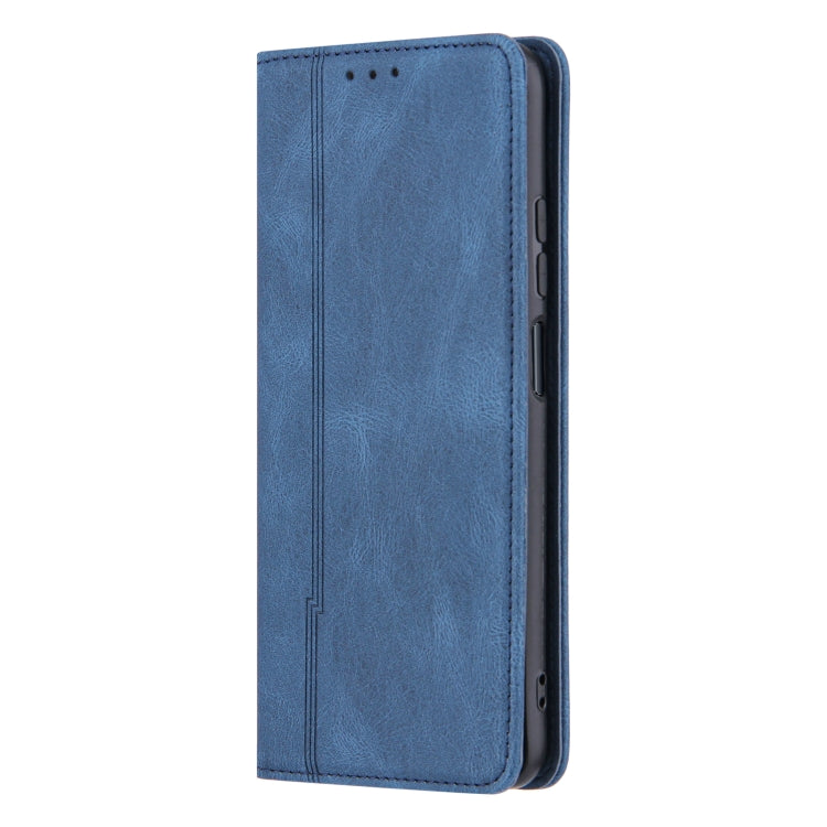 For Xiaomi Redmi Note 10 4G Skin Feel Pressure Line Magnetic Horizontal Flip Leather Case with Holder & Card Slot & Wallet & Photo Frame