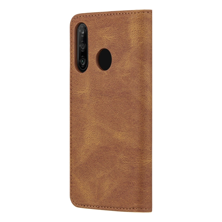 For Huawei P30 lite Skin Feel Pressure Line Magnetic Horizontal Flip Leather Case with Holder & Card Slot & Wallet & Photo Frame