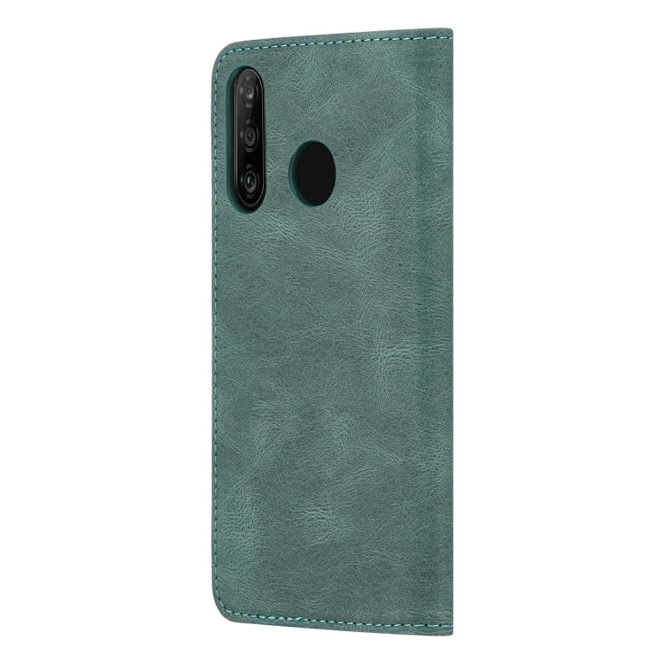 For Huawei P30 lite Skin Feel Pressure Line Magnetic Horizontal Flip Leather Case with Holder & Card Slot & Wallet & Photo Frame