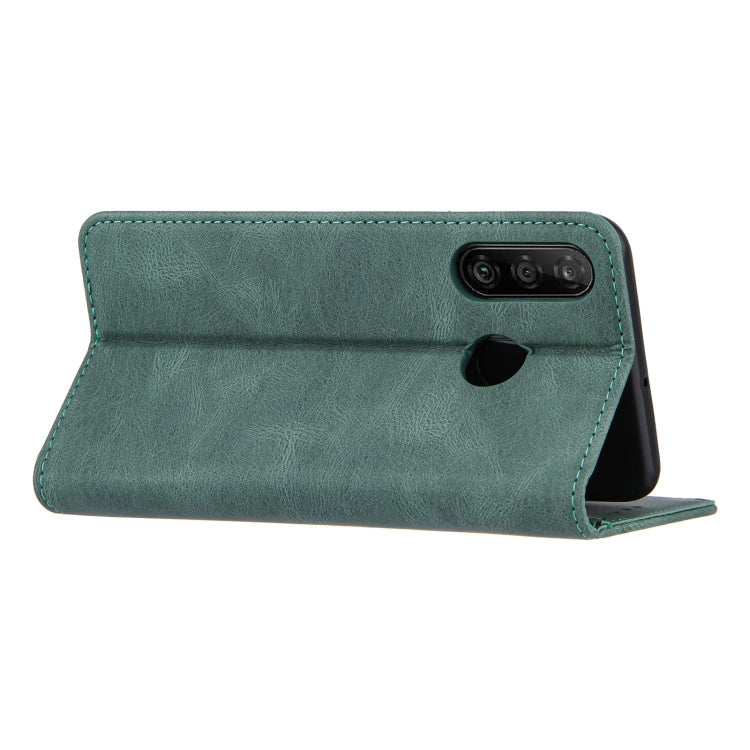 For Huawei P30 lite Skin Feel Pressure Line Magnetic Horizontal Flip Leather Case with Holder & Card Slot & Wallet & Photo Frame