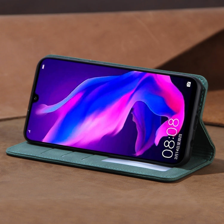 For Huawei P30 lite Skin Feel Pressure Line Magnetic Horizontal Flip Leather Case with Holder & Card Slot & Wallet & Photo Frame