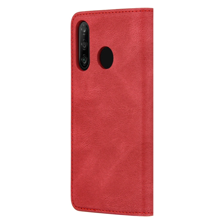 For Huawei P30 lite Skin Feel Pressure Line Magnetic Horizontal Flip Leather Case with Holder & Card Slot & Wallet & Photo Frame