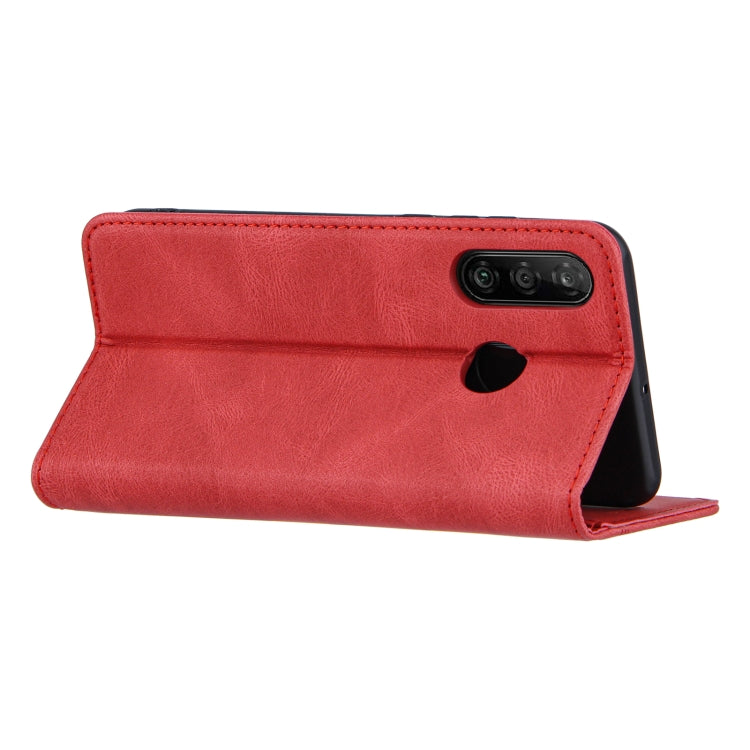 For Huawei P30 lite Skin Feel Pressure Line Magnetic Horizontal Flip Leather Case with Holder & Card Slot & Wallet & Photo Frame