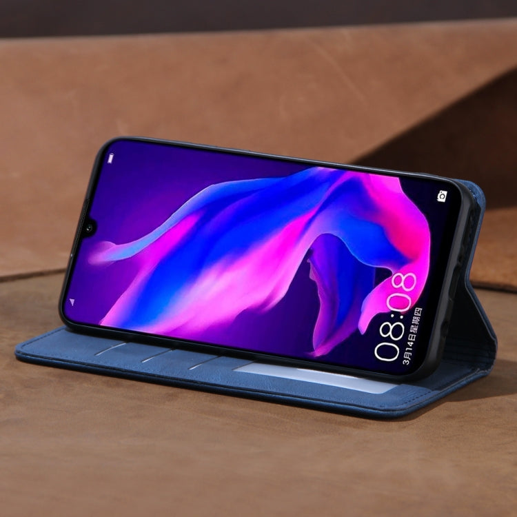 For Huawei P30 lite Skin Feel Pressure Line Magnetic Horizontal Flip Leather Case with Holder & Card Slot & Wallet & Photo Frame