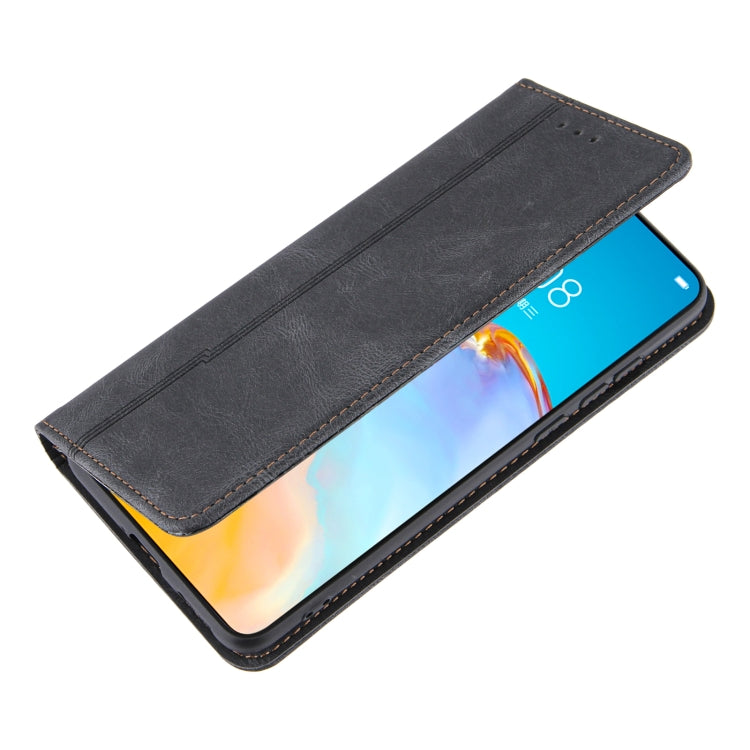 For Huawei P40 Pro Skin Feel Pressure Line Magnetic Horizontal Flip Leather Case with Holder & Card Slot & Wallet & Photo Frame
