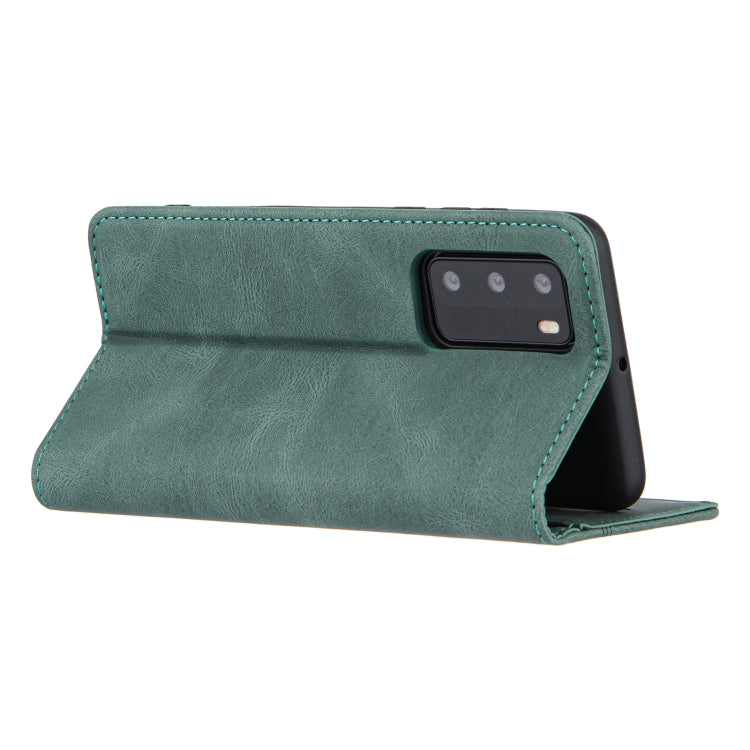For Huawei P40 Pro Skin Feel Pressure Line Magnetic Horizontal Flip Leather Case with Holder & Card Slot & Wallet & Photo Frame