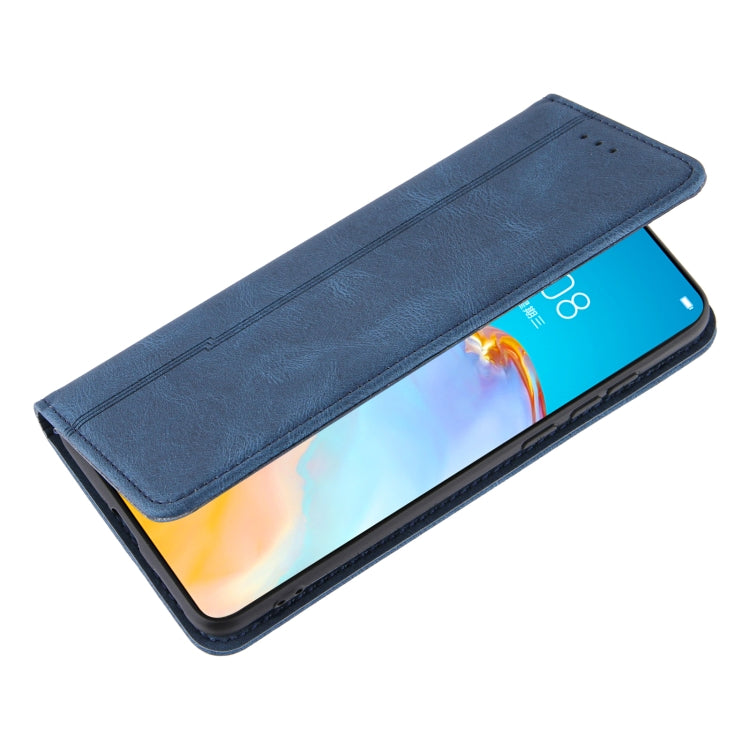 For Huawei P40 Pro Skin Feel Pressure Line Magnetic Horizontal Flip Leather Case with Holder & Card Slot & Wallet & Photo Frame