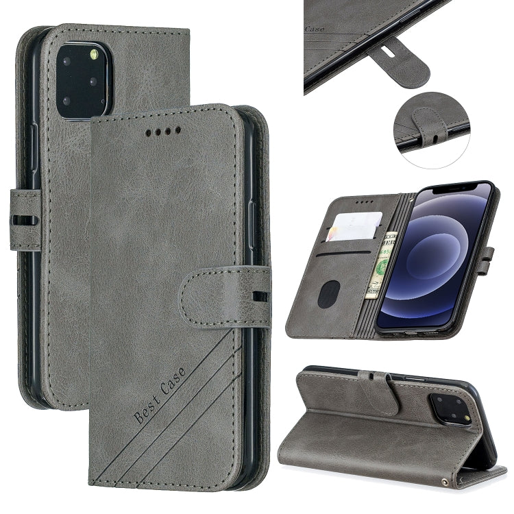 For iPhone 12 mini Stitching Style 2-Color Cow Texture Horizontal Flip PU Leather Case with Holder & Card Slot & Lanyard