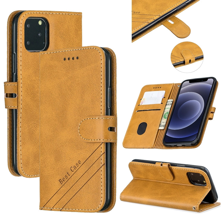 For iPhone 12 mini Stitching Style 2-Color Cow Texture Horizontal Flip PU Leather Case with Holder & Card Slot & Lanyard