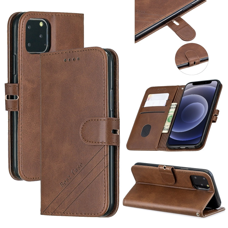 For iPhone 12 mini Stitching Style 2-Color Cow Texture Horizontal Flip PU Leather Case with Holder & Card Slot & Lanyard