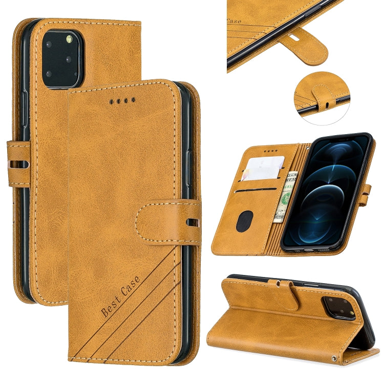 For iPhone 12 Pro Max Stitching Style 2-Color Cow Texture Horizontal Flip PU Leather Case with Holder & Card Slot & Lanyard