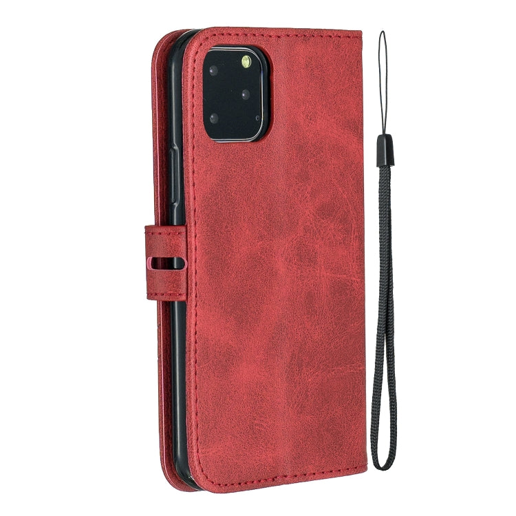 For iPhone 12 Pro Max Stitching Style 2-Color Cow Texture Horizontal Flip PU Leather Case with Holder & Card Slot & Lanyard