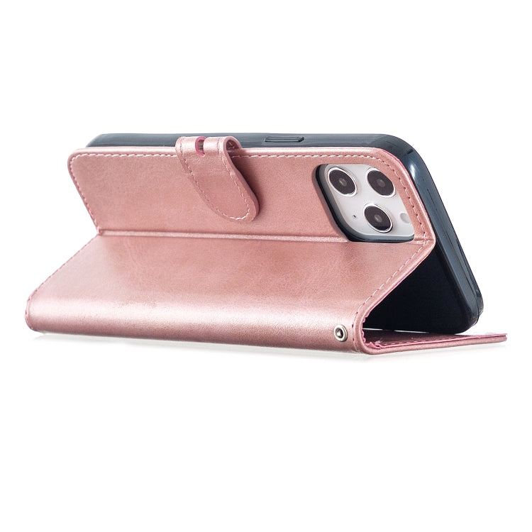For iPhone 12 Pro Max Stitching Style 2-Color Cow Texture Horizontal Flip PU Leather Case with Holder & Card Slot & Lanyard