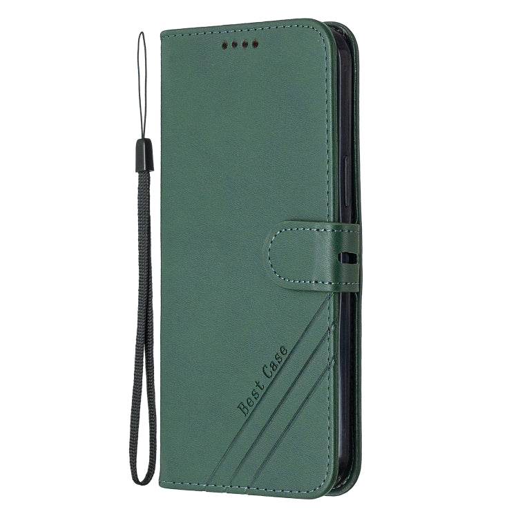 For iPhone 12 Pro Max Stitching Style 2-Color Cow Texture Horizontal Flip PU Leather Case with Holder & Card Slot & Lanyard