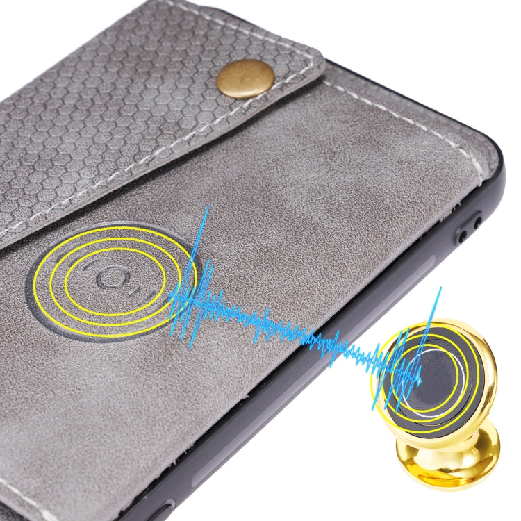 For OPPO A95 5G Double Buckle PU + TPU Shockproof Magnetic Protective Case with Card Slot & Holder