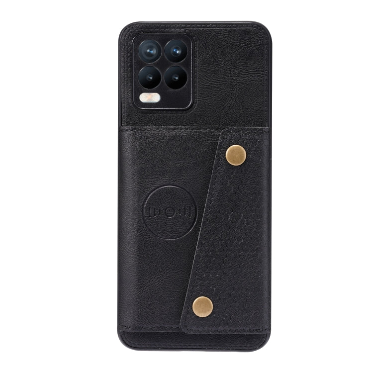 For OPPO Realme 8 / 8 Pro Double Buckle PU + TPU Shockproof Magnetic Protective Case with Card Slot & Holder