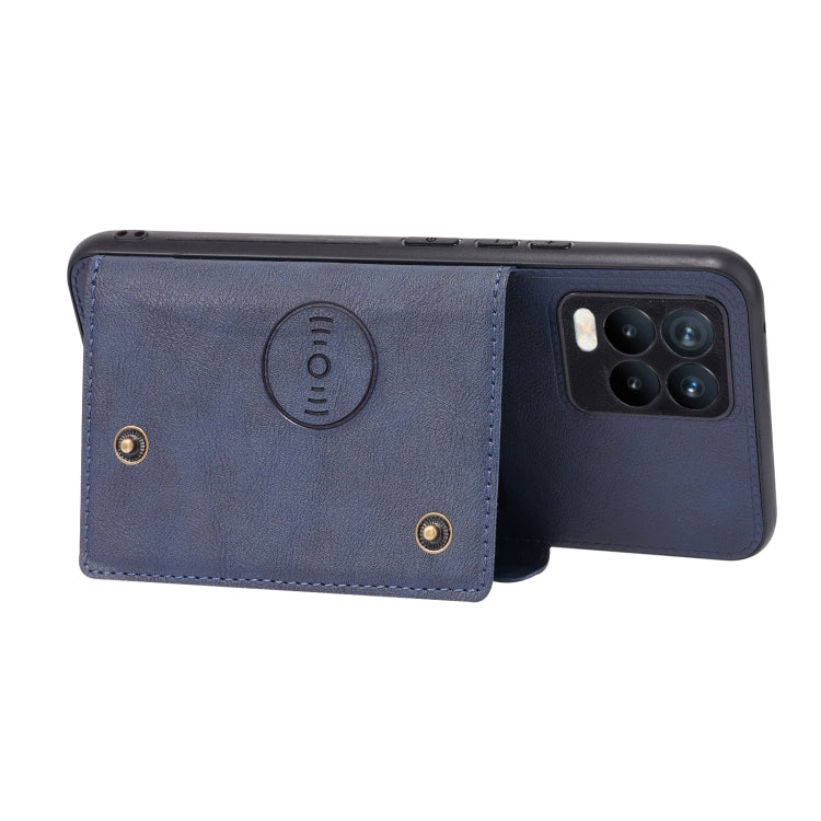 For OPPO Realme 8 / 8 Pro Double Buckle PU + TPU Shockproof Magnetic Protective Case with Card Slot & Holder