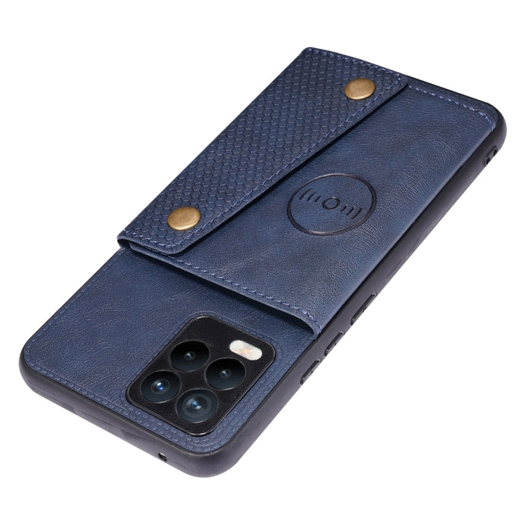 For OPPO Realme 8 / 8 Pro Double Buckle PU + TPU Shockproof Magnetic Protective Case with Card Slot & Holder