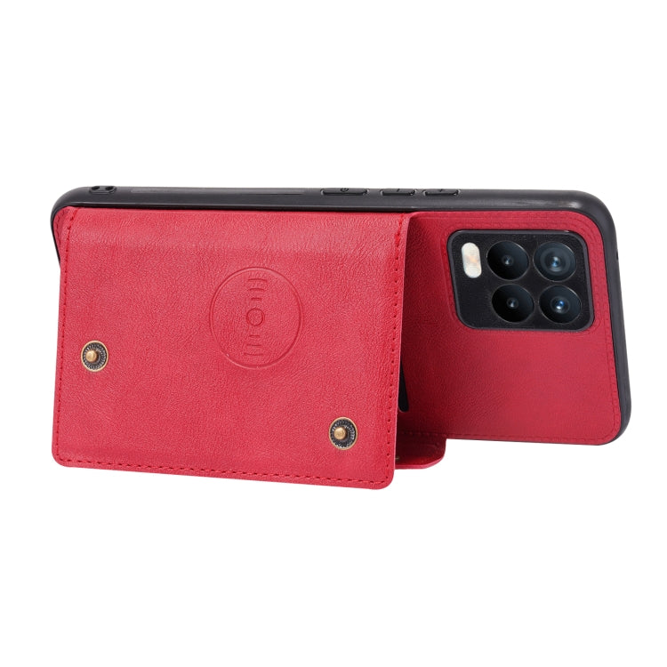 For OPPO Realme 8 / 8 Pro Double Buckle PU + TPU Shockproof Magnetic Protective Case with Card Slot & Holder