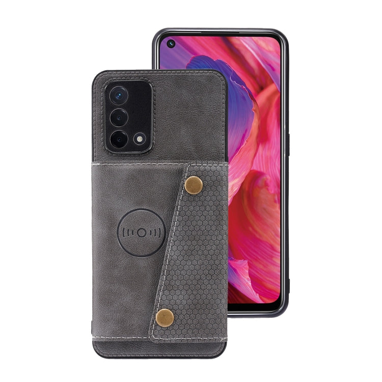 For OPPO K9 Double Buckle PU + TPU Shockproof Magnetic Protective Case with Card Slot & Holder