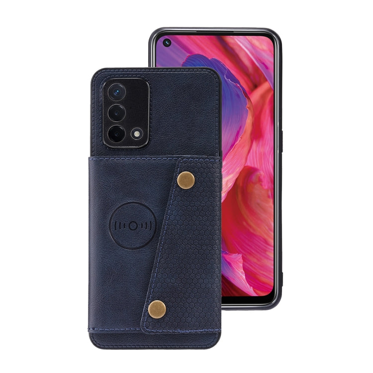 For OPPO K9 Double Buckle PU + TPU Shockproof Magnetic Protective Case with Card Slot & Holder