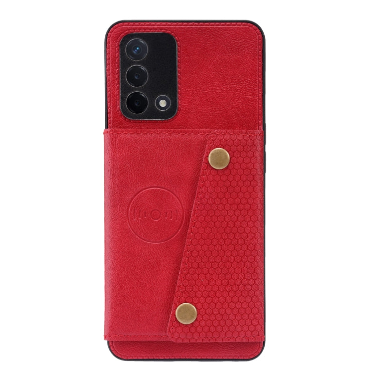 For OPPO K9 Double Buckle PU + TPU Shockproof Magnetic Protective Case with Card Slot & Holder
