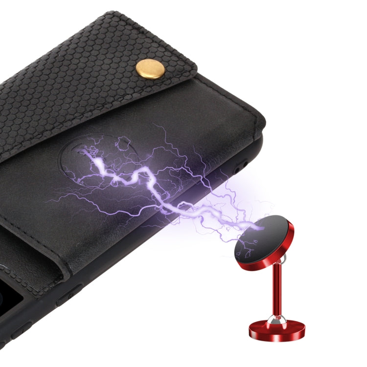 For Samsung Galaxy S21 FE Double Buckle PU + TPU Shockproof Magnetic Protective Case with Card Slot & Holder