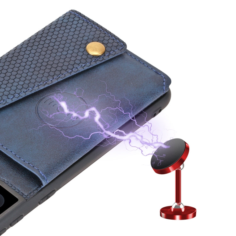 For Samsung Galaxy S21 FE Double Buckle PU + TPU Shockproof Magnetic Protective Case with Card Slot & Holder