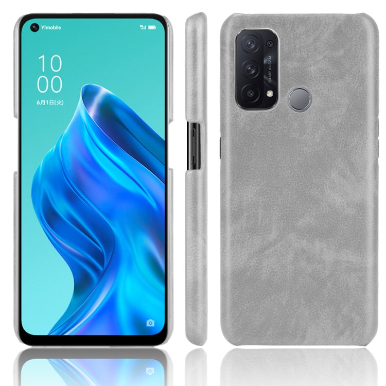 For OPPO Reno5 A Shockproof Litchi Texture PC + PU + Flannel Case