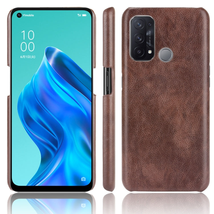 For OPPO Reno5 A Shockproof Litchi Texture PC + PU + Flannel Case