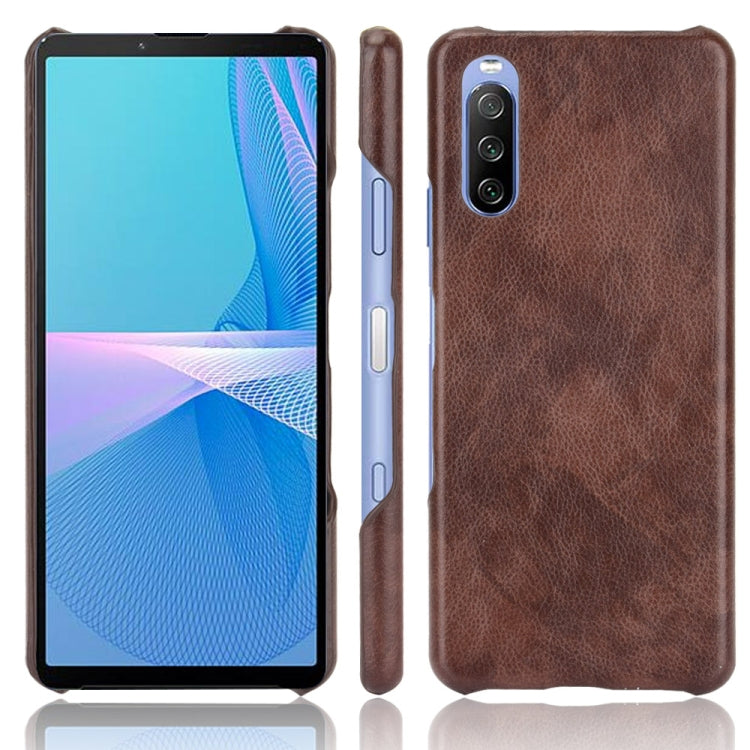 For Sony Xperia 10 III Shockproof Litchi Texture PC + PU Case