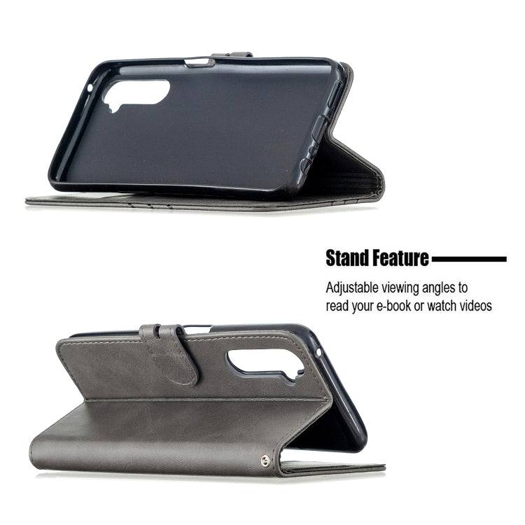 For OPPO Realme 6 Stitching Style 2-Color Cow Texture Horizontal Flip PU Leather Case with Holder & Card Slot & Lanyard