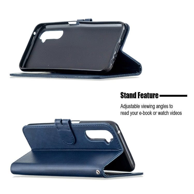 For OPPO Realme 6 Stitching Style 2-Color Cow Texture Horizontal Flip PU Leather Case with Holder & Card Slot & Lanyard
