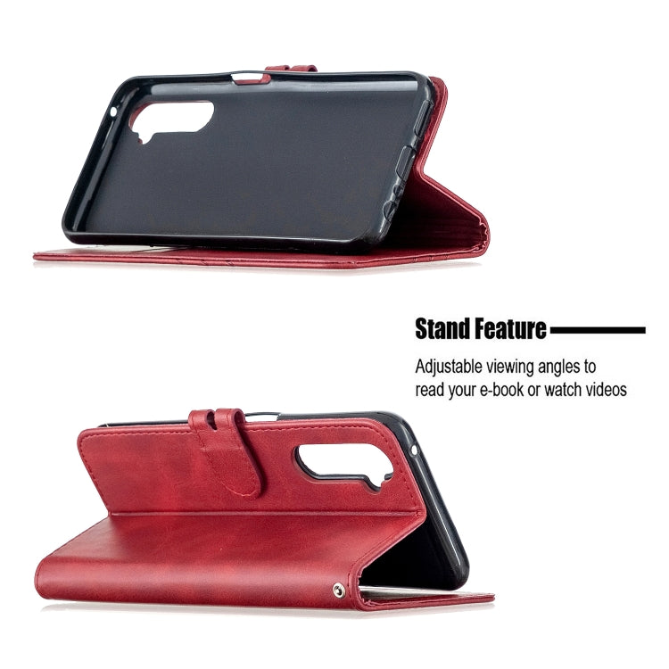 For OPPO Realme 6 Stitching Style 2-Color Cow Texture Horizontal Flip PU Leather Case with Holder & Card Slot & Lanyard