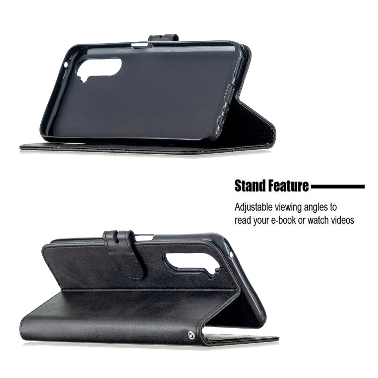 For OPPO Realme 6 Pro Stitching Style 2-Color Cow Texture Horizontal Flip PU Leather Case with Holder & Card Slot & Lanyard