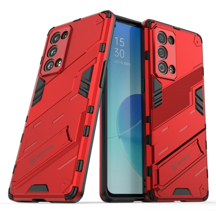For OPPO Reno6 Pro+ 5G Punk Armor 2 in 1 PC + TPU Shockproof Case with Invisible Holder